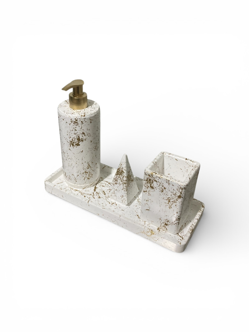 Banyo Seti-Altın Varank Desenli (Yuvarlak)