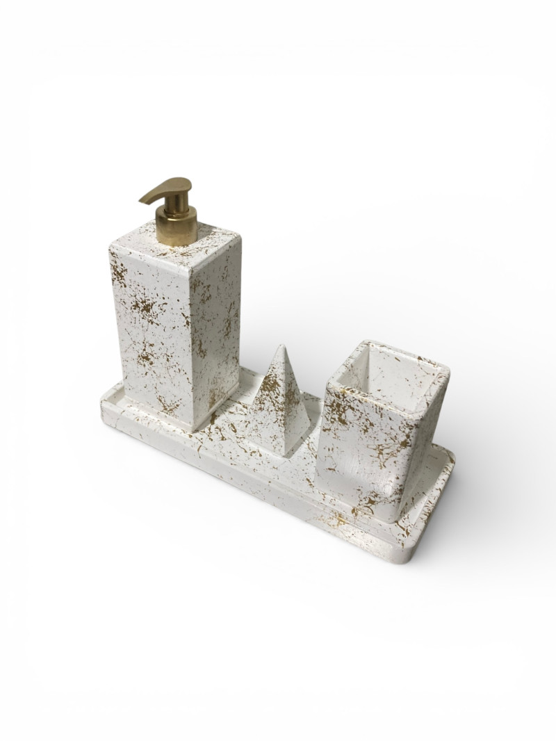 Banyo Seti-Altın Varank Desenli (Kare)