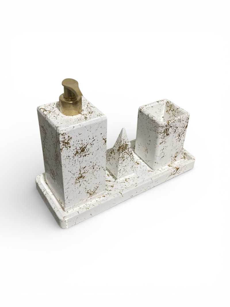 Banyo Seti-Altın Varank Desenli (Kare)