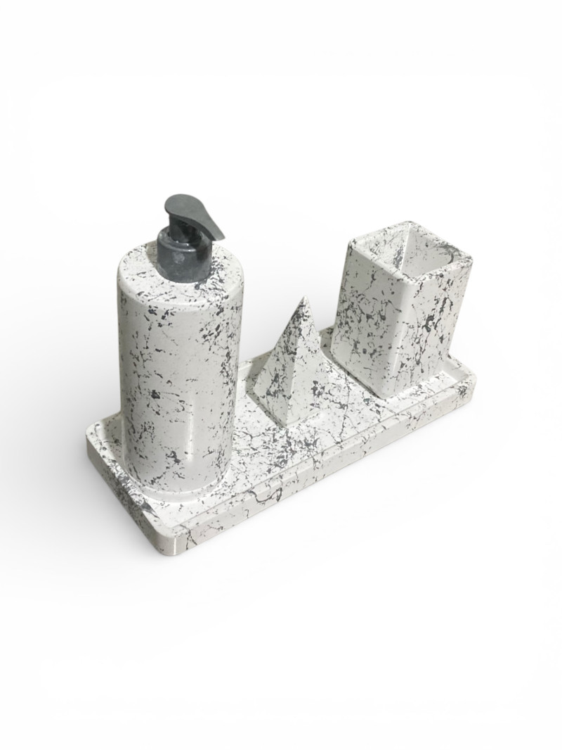 Banyo Seti-Gümüş Desenli (Yuvarlak)