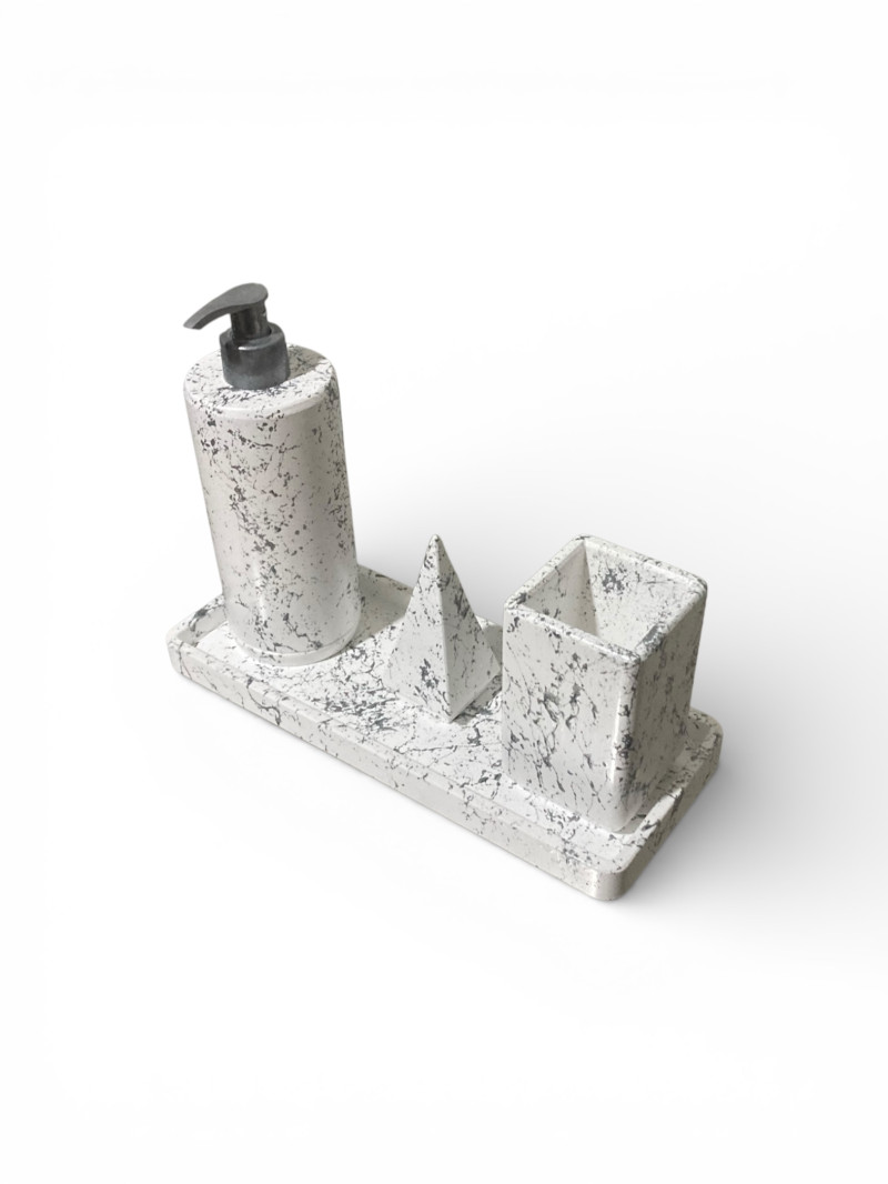 Banyo Seti-Gümüş Desenli (Yuvarlak)