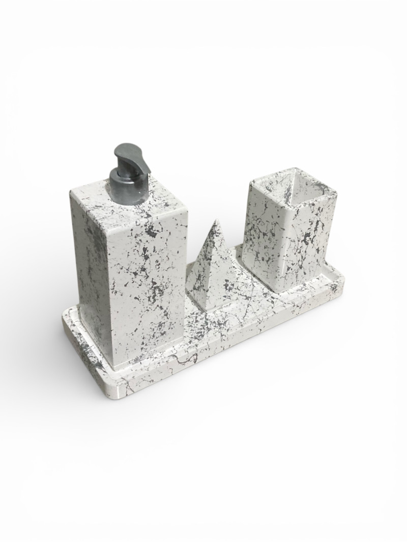 Banyo Seti-Gümüş Desenli (Kare)