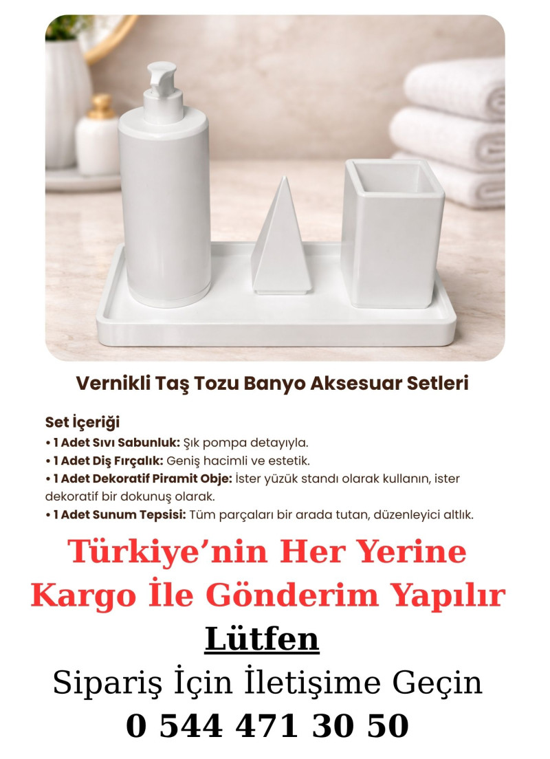 Banyo Seti-Sade Beyaz (Yuvarlak)