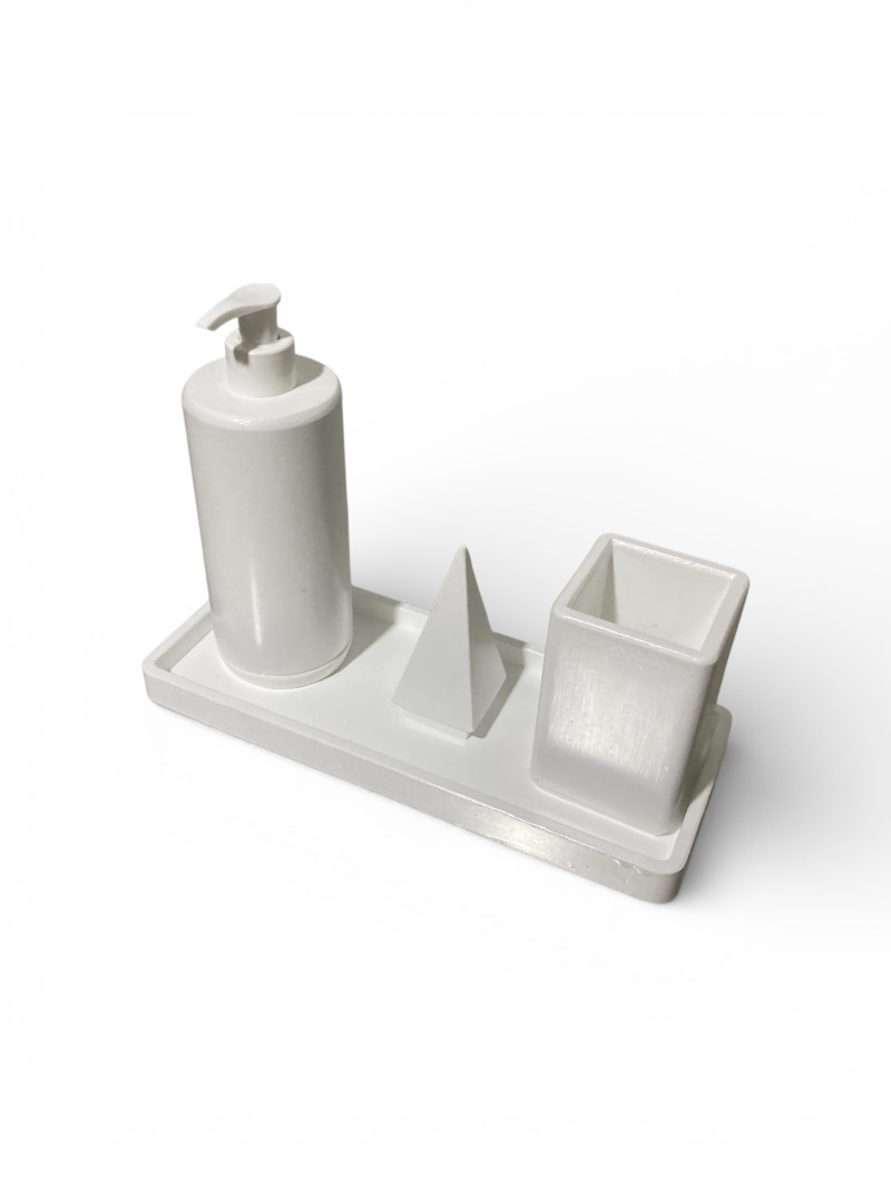 Banyo Seti-Sade Beyaz (Yuvarlak)