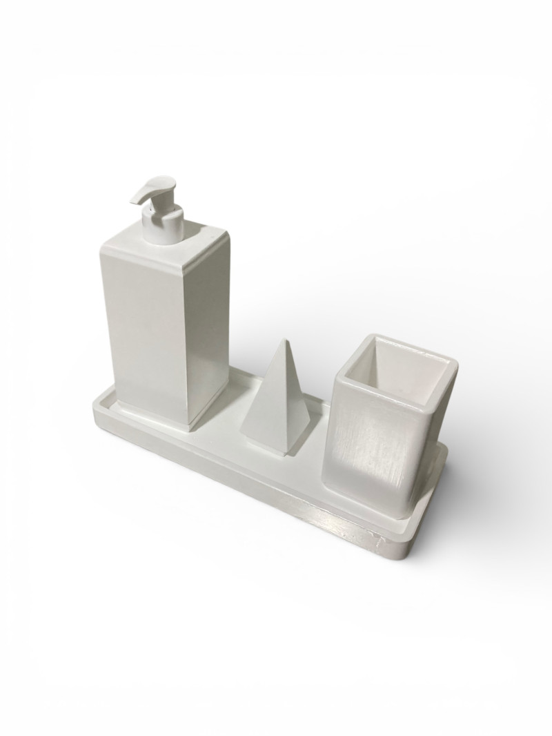 Banyo Seti-Sade Beyaz (Kare)