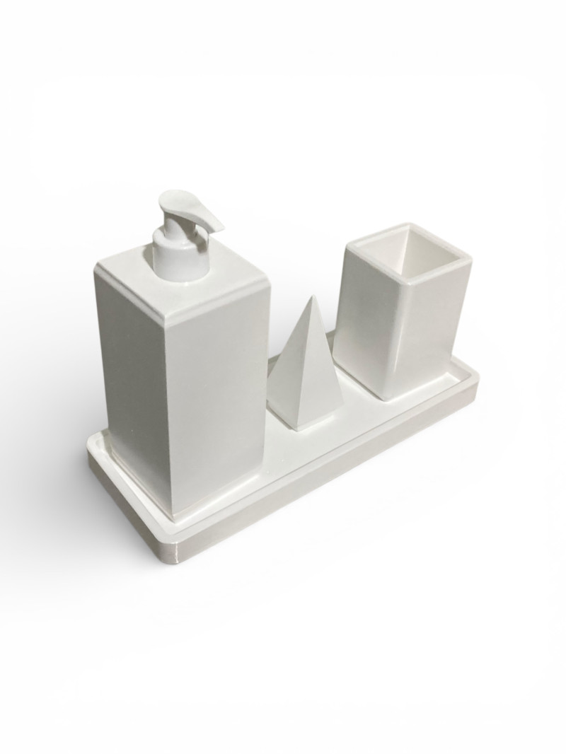 Banyo Seti-Sade Beyaz (Kare)