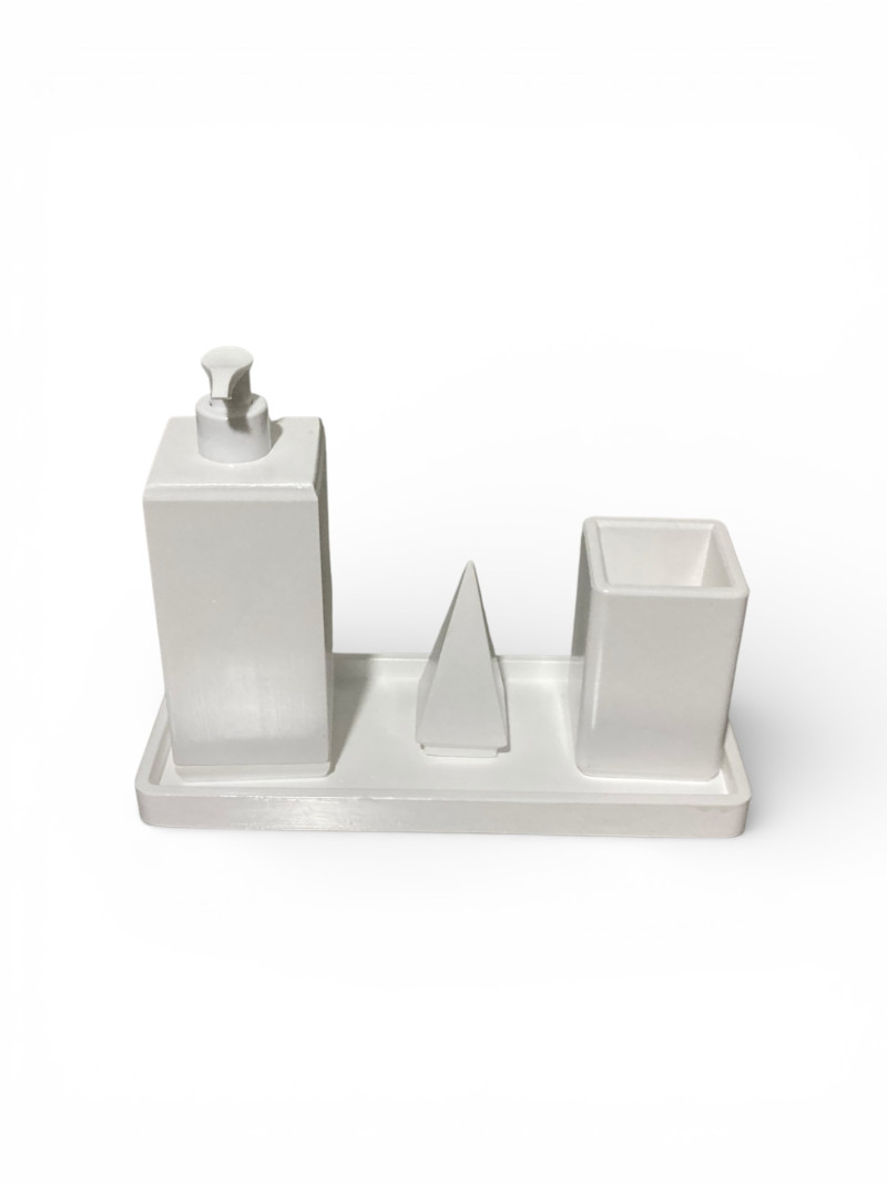 Banyo Seti-Sade Beyaz (Kare)