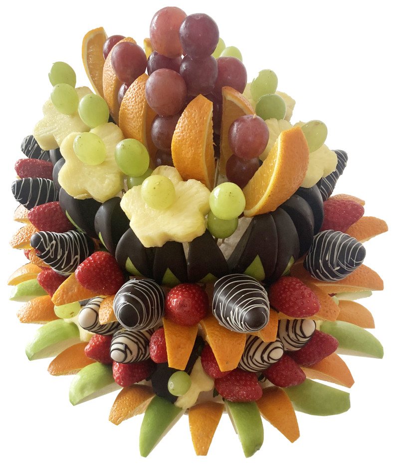 VIP Çikolatalı Meyve Buketi – Taze ve Şık Meyve Aranjmanı