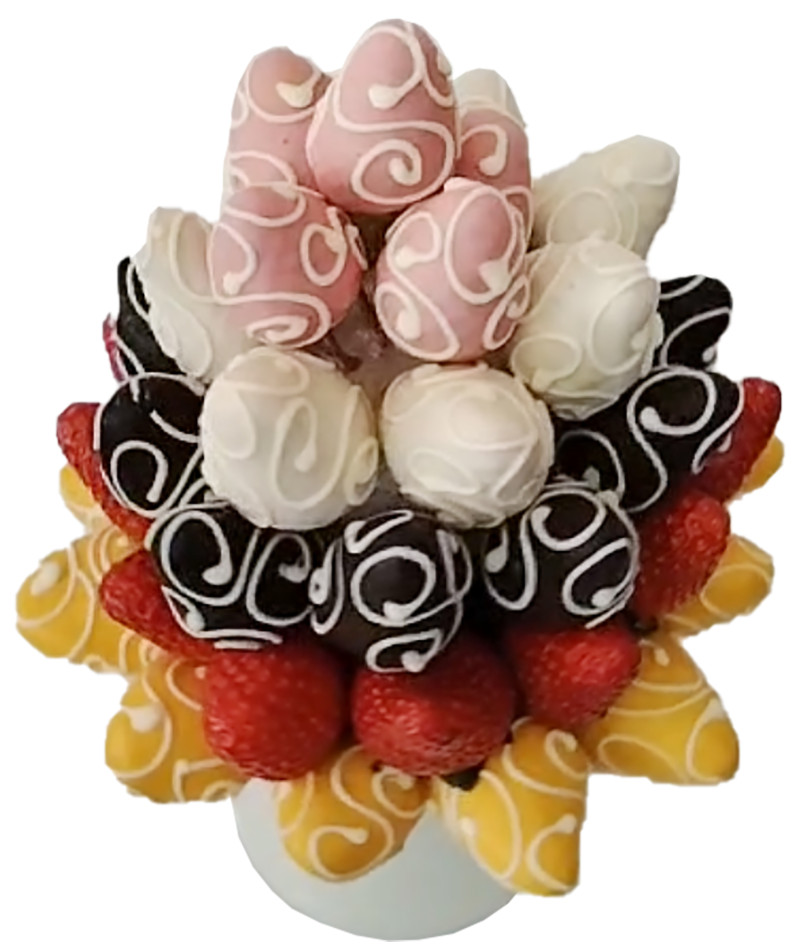 Renkli Çikolatalı Meyve Buketi – Tatlı Lezzet Şöleni